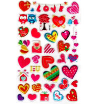 Sticker Kabartmalı Stiker Defter, Planlayıcı Etiket (lxk-009)-22x14 cm - Şirin Kalpler