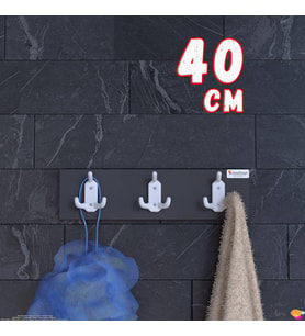 Modilayn ARI 9 Kancalı Banyo Askısı 3' lü Set 36,4 x 9,6cm Şık Tasarım Ekstra Düzen ve Yer Tasarrufu