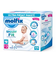 Molfix Premium Smart Fit Bebek Bezi 3 Beden 4-9 KG Midi 376 Adet Avantaj Ultra Fırsat Pk