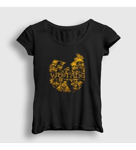 Presmono Kadın Siyah Logo V3 Wu Tang Clan T-Shirt 303888tt