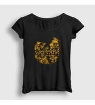 Presmono Kadın Siyah Logo V3 Wu Tang Clan T-Shirt 303888tt