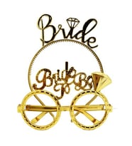 Periboia Bride Yazılı Taç ve Bride To Be Yazılı Gözlük Seti Altın Renk (Karışık)