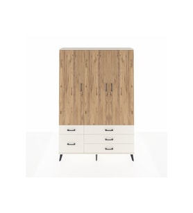 Arges Dolap 5 Raflı 5 Çekmeceli Tek Askılı 132x30x195 Aytaşı-Çam/Aytaşı