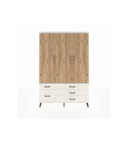 Arges Dolap 5 Raflı 5 Çekmeceli Tek Askılı 132x30x195 Aytaşı-Çam/Aytaşı