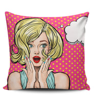 Alkanhomes Pop Art Kızı Dijital Baskılı Kırlent Kılıfı