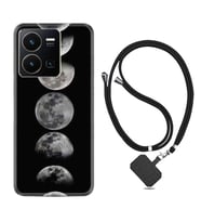 Vivo Y35 Kılıf Resimli Boyun Askılı İpli Desenli Silikon Great Moons 1354