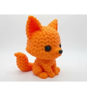 Örgü Görünümlü Tilki Figürü – 3D Baskı Sevimli Dekor