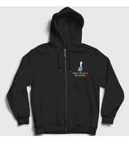 Presmono Unisex Siyah Trust Me Ducktor Ördek Hediye Doktor Fermuarlı Kapüşonlu Sweatshirt 504720tt