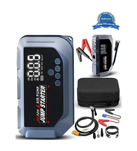 Vtn-605 Şarjlı 12.000 Mah Taşınabilir Çantalı Araç Akü Şarj Takviyeli Işıklı Hava Kompresörü