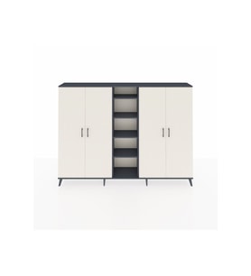 Arges Dolap 12 Raflı 4 Kapaklı 220x30x163 Antrasit-Aytaşı/Antrasit