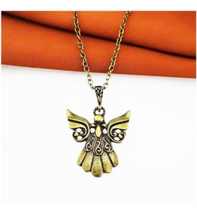 Antik Sarı Melek Kadın Kolye (Bronz)