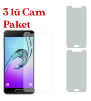 Samsung Galaxy A3 2016 Temperli Kırılmaz Cam Ekran Koruyucu 3 lü Set