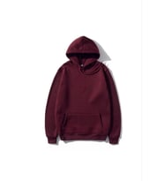 Kadın 3 İplik Pamuklu Kapüşonlu Kanguru Cepli Düz Hoodie Sweatshirt - Bordo