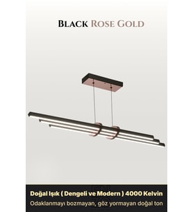 Cosmo Rose Gold Lineer LED Sarkıt Avize – Kumandalı Dim Edilebilir – Aşağı Işık