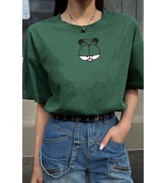Unisex Garfield Baskılı T-shirt (Yeşil)