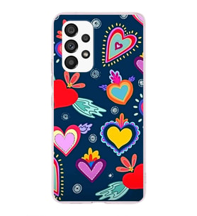 PrintiFy Samsung Galaxy A23 ile Uyumlu 1mm Slim Fit Retro Renkler 3 Baskılı Şeffaf  Kılıf