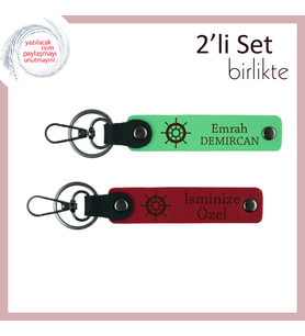 Yönünüz Aynıysa Bu Set Tam Size Göre, Gemi Temalı Kişisel Anahtarlık, Fıstık Yeşil-Kırmızı