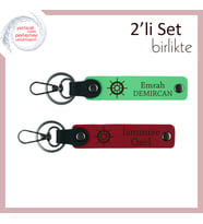 Yönünüz Aynıysa Bu Set Tam Size Göre, Gemi Temalı Kişisel Anahtarlık, Fıstık Yeşil-Kırmızı