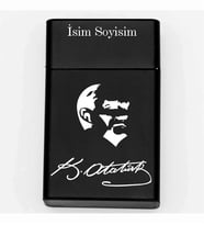 Atatürk Desenli Metal Tabaka – Kişiye Özel İsimli Hediyelik