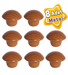 8 Adet Kayın Mantar Düğme Kulp Mobilya Çekmece Dolap Kapak Kulbu Metal Kulp Aksesuarları Vidalı