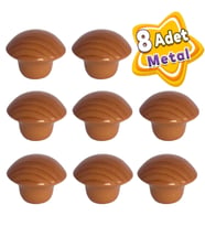 8 Adet Kayın Mantar Düğme Kulp Mobilya Çekmece Dolap Kapak Kulbu Metal Kulp Aksesuarları Vidalı