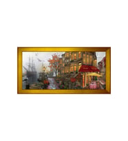 Manzara Temalı Kanvas Tablo 50 x 70 cm Gold Çerçeve