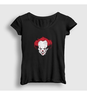 Presmono Kadın Siyah Pennywise Stephen King It T-Shirt 372482tt