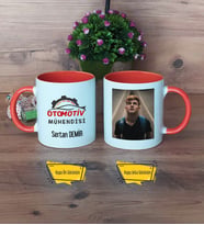 Otomotiv Mühendisi Kupa Bardak Turuncu Fotoğraflı Mühendisler Günü Hediyesi