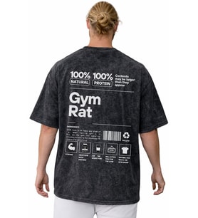 Tasarım Sporcu Bodybuilding Fitness Sırt Baskılı Unisex Oversize Vintage Yıkamalı Tişört