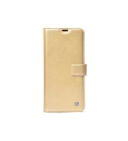 Samsung Galaxy S21 FE Uyumlu Kılıf Zore Kar Deluxe Kapaklı Kılıf (Gold)