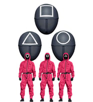 Squid Game Asker Maske Daire, Üçgen, Kare 3'lü Set