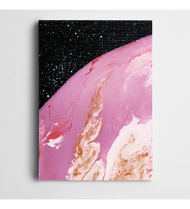 Pembe Soyut Tonlar Kanvas Tablo