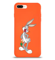 Apple iPhone 7 Plus Uyumlu Lansman Kılıf Bugs Bunny Tasarımlı Altı Kapalı İçi Kadife Kaplı  Kapak (Şeffaf)