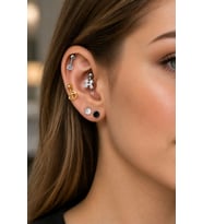 Monalisa Home Renkli Taşlı Beş Adet Kulak Pirsıng Set