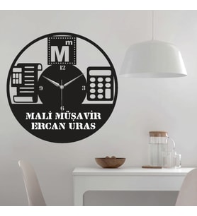 Kişiye Özel Muhasebeci Temalı Duvar Saati