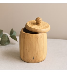 Kapaklı Ahşap Bambu Şekerlik 7.5 x 8.5 cm