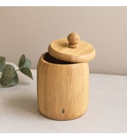 Kapaklı Ahşap Bambu Şekerlik 7.5 x 8.5 cm