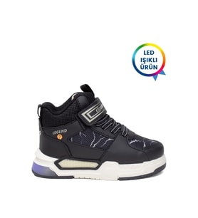 Elit ASCNK042 Patik Erkek Çocuk Hi Sneaker Siyah