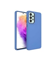 Samsung Galaxy A73 Uyumlu Kılıf Metal Çerçeve ve Buton Tasarımlı Silikon Zore Luna Kapak (Koyu Lila)