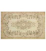 Bej Patchwork Etnik Modern Desenli Yün Hav Toz Vermez Leke Tutmayan Salon Yolluk Mutfak El Dokuma Halı
