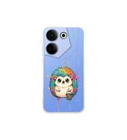 Tecno Camon 20 Pro ile Uyumlu Splash Kirpi Tasarımlı Şeffaf Silikon Kılıf