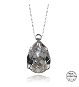 Swarovski Crystal Taşlı Damla Gümüş Kadın Kolye