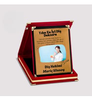 Kişiye Özel Diş Hekimi Plaketi – Yılın En İyi Diş Doktoru Kadife Kutulu Teşekkür Ödülü