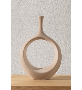 Koza Home Galante Özel Taş Doku Vizon İskandinav Seramik Vazo 10x30x35cm 6271
