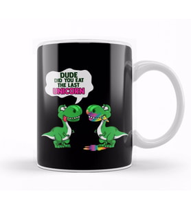 Funny Dude Did You Eat The Last Unicorn Dinosaur Kupa Bardak Porselen