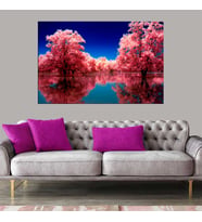 Miyrem Exclusive Serie"  Pembe Ağaçlar ve Deniz Kanvas Tablo