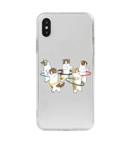 Iphone X ve XS Uyumlu Tatlı Kediler Tasarımlı Şeffaf Telefon Kılıfı