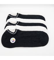CİHO Socks Pamuklu 6 Çift Pirinç Örgü Renkli Görünmez Sneaker Çorap (Siyah - Beyaz)