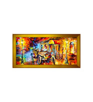 Manzara Temalı Kanvas Tablo 80 x 110 cm Gold Çerçeve