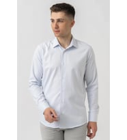 White Stone Aigle G17460 Regular Fit Armürlü Pamuklu Gömlek Mavi